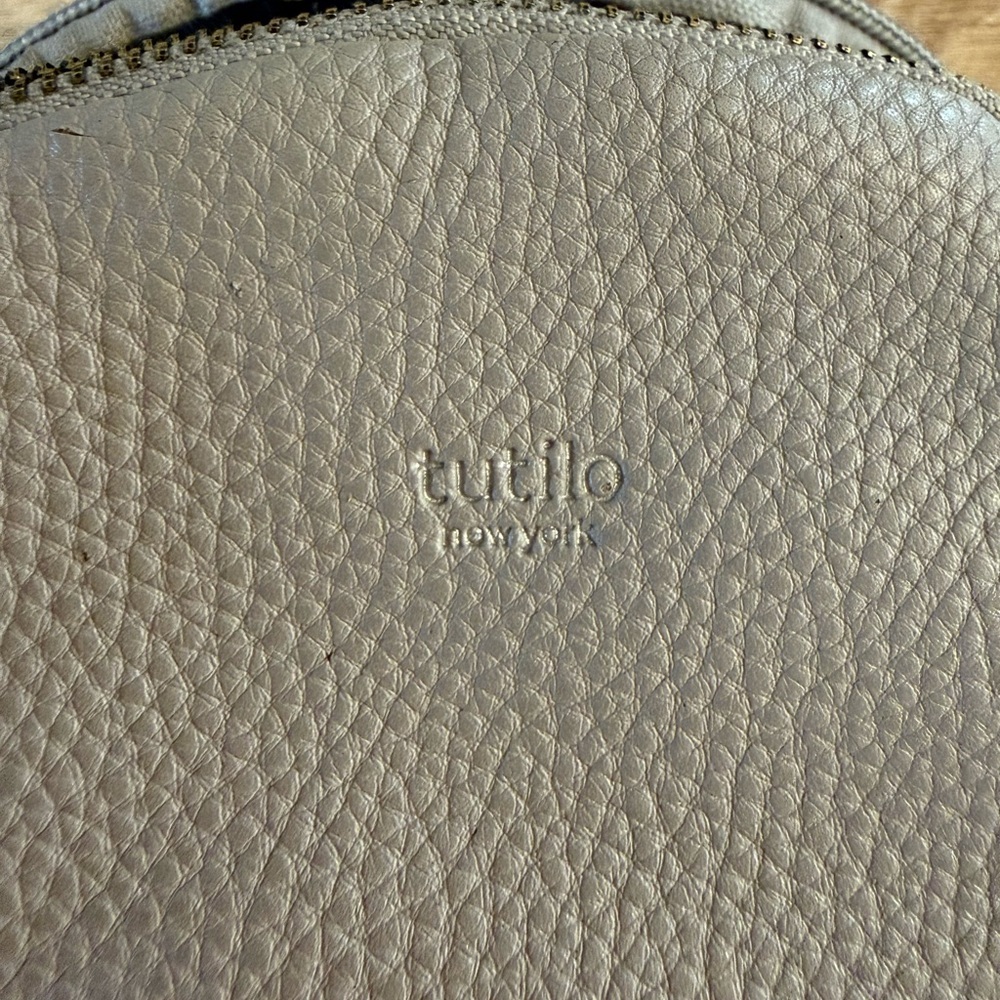 Compact Neutral Leather Mini Backpack - Picture 7 of 7